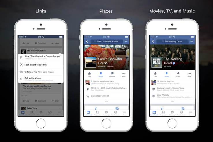 Facebook Launches Save, A Read-It-Later List For Links, Places, And Media Pages