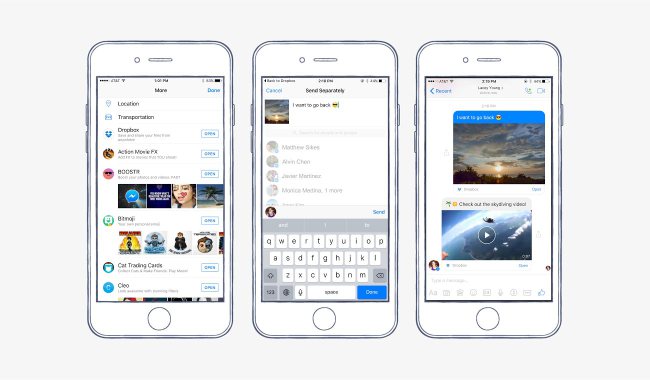 Enhanced File Sharing on Facebook Messenger with Dropbox Collaboration