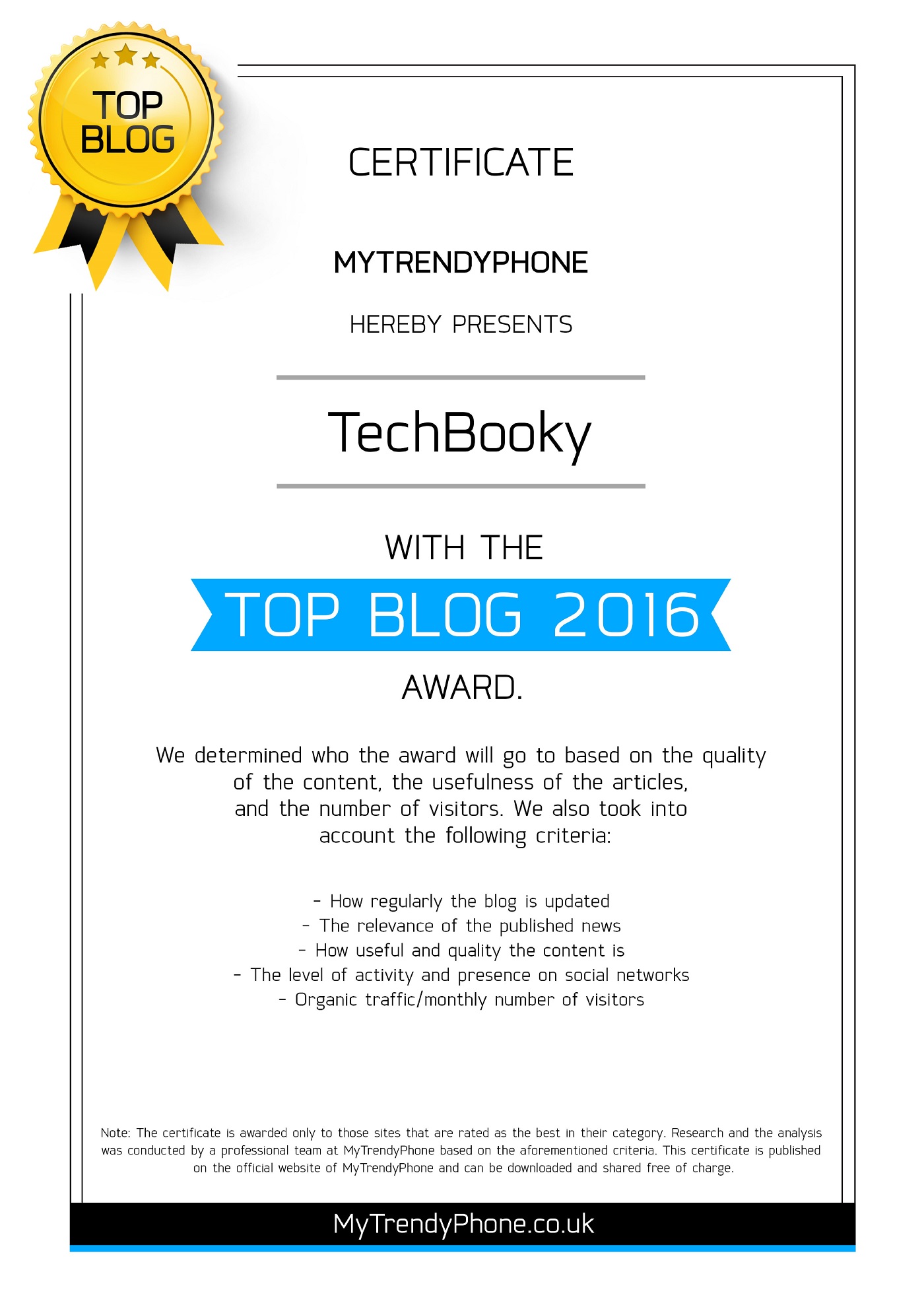 TechBooky’s Remarkable Win: A Closer Look at the 2016 Top Blog Award
