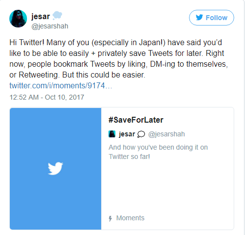 Twitter Is Testing A Bookmark Feature That Will Allow Users Save Tweets For Later