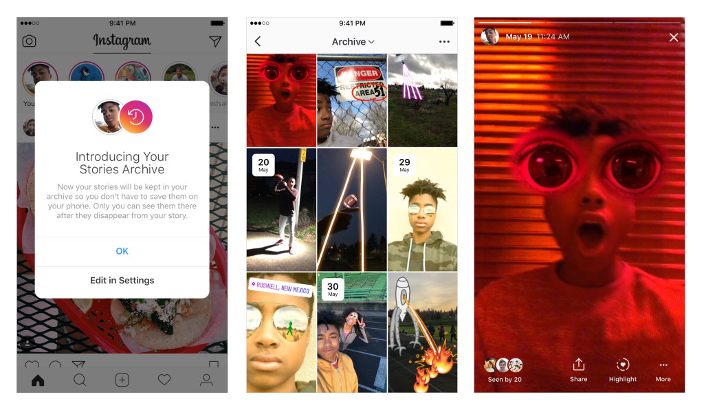 Instagram Introduces A Private Archive Your Stories