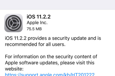 Apple Releases iOS 11.2.2 Update Because Of The Spectre and Meltdown flaws