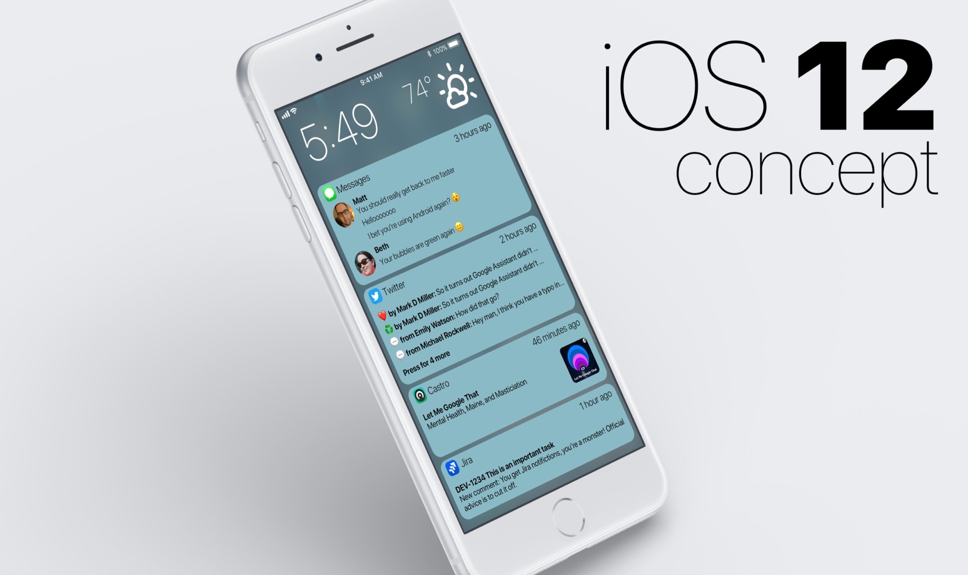 iOS 12 Concept: A Dream Of Grouped Notifications And More