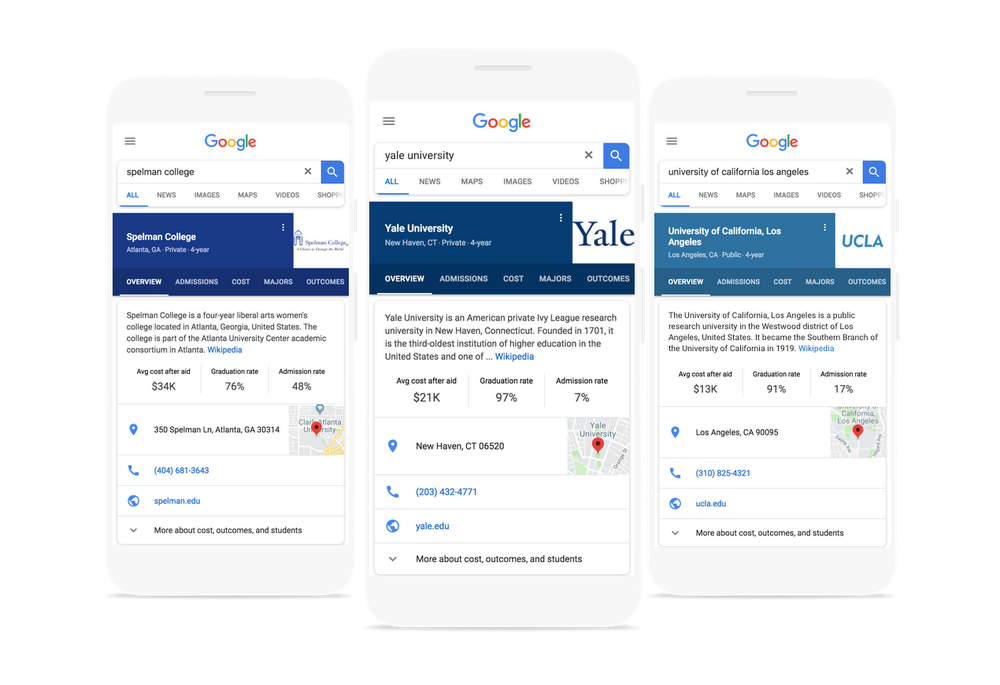 Google Wants To Make College/University Search Easier