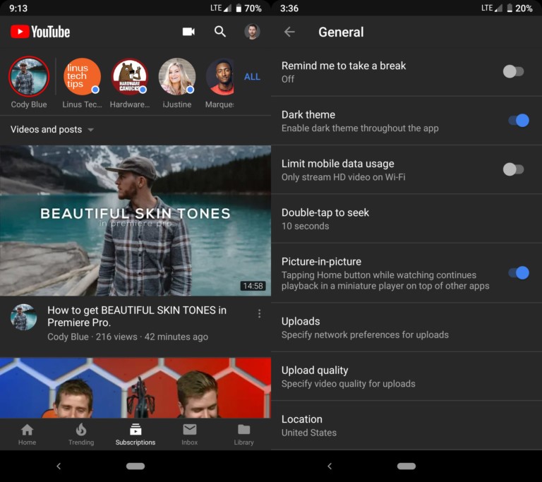 Android Users Can Now Get YouTube’s Dark Mode