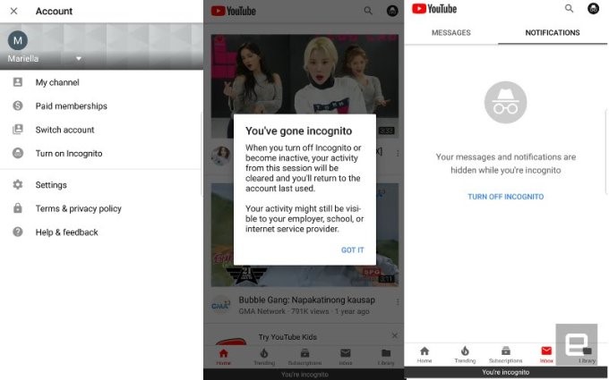 YouTube On Android Gets Incognito Mode