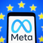EU Investigates Meta Over Electoral Interference Concerns In this photo illustration, Meta Platforms logo is seen on a