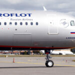The logo of Russia's flagship airline Aeroflot is seen on an Airbus A320 in Colomiers near Toulouse, France
